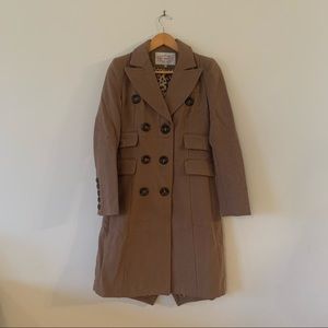 Wool caramel double breasted jacket
